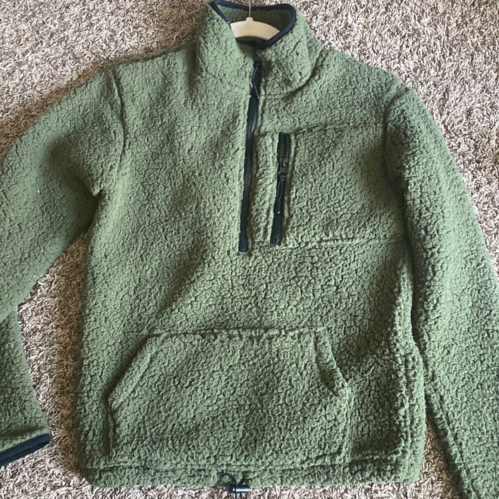Olive green pullover. Size XS